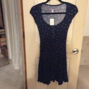 Urban outfitters, size XS, color navy blue with red cherrys